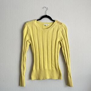 ✨SOLD✨Banana Republic Medium Yellow Cable Knit Sweater